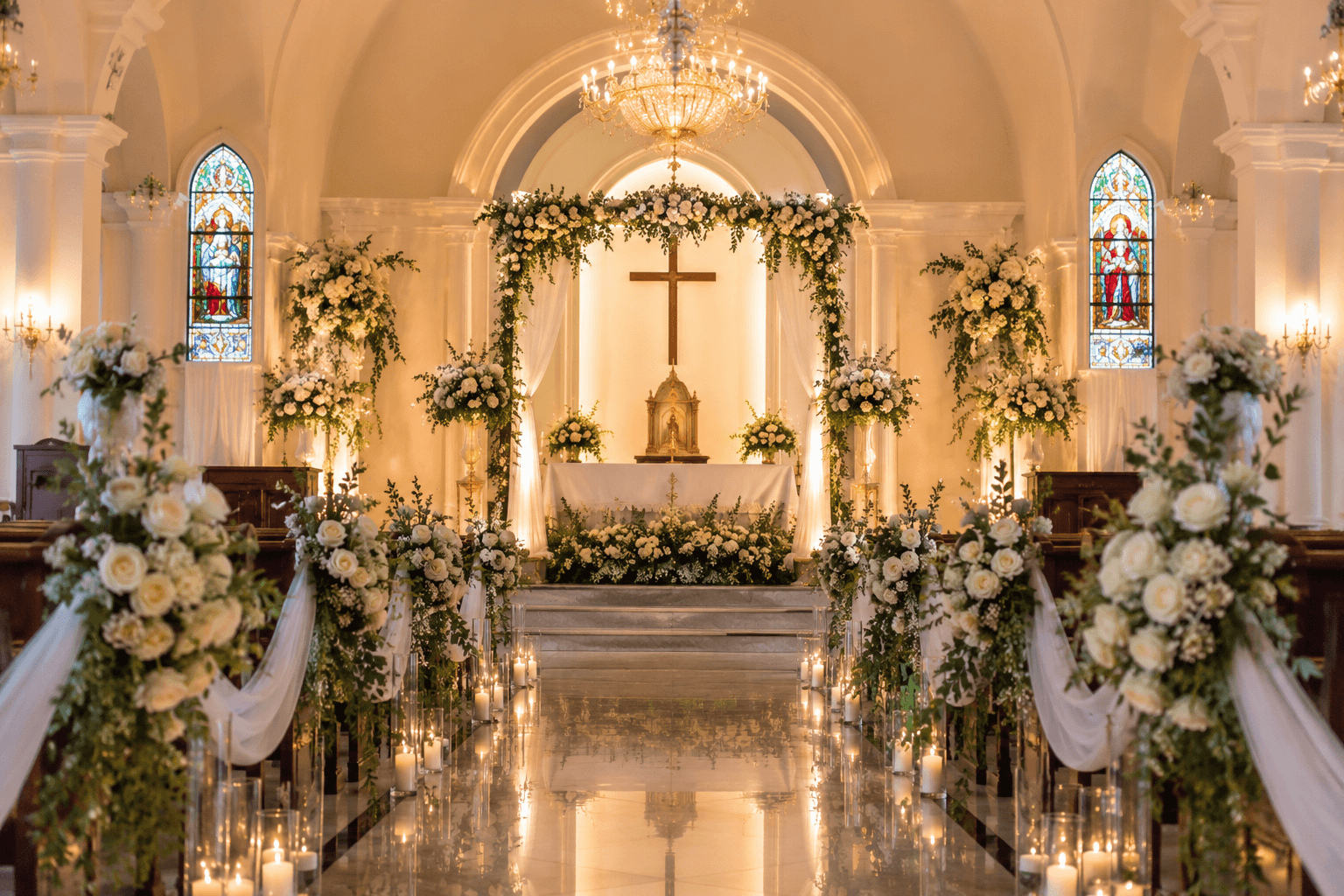 Elegant wedding ceremony setup
